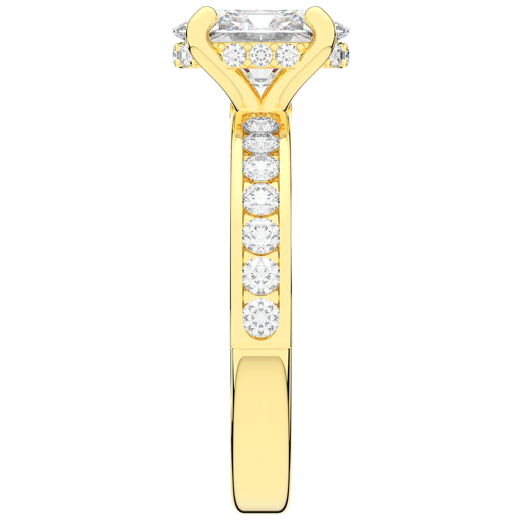 1.95CT.TW OVAL LAB DIAMOND UNDERHALO ENGAGEMENT RING - Nazarelle