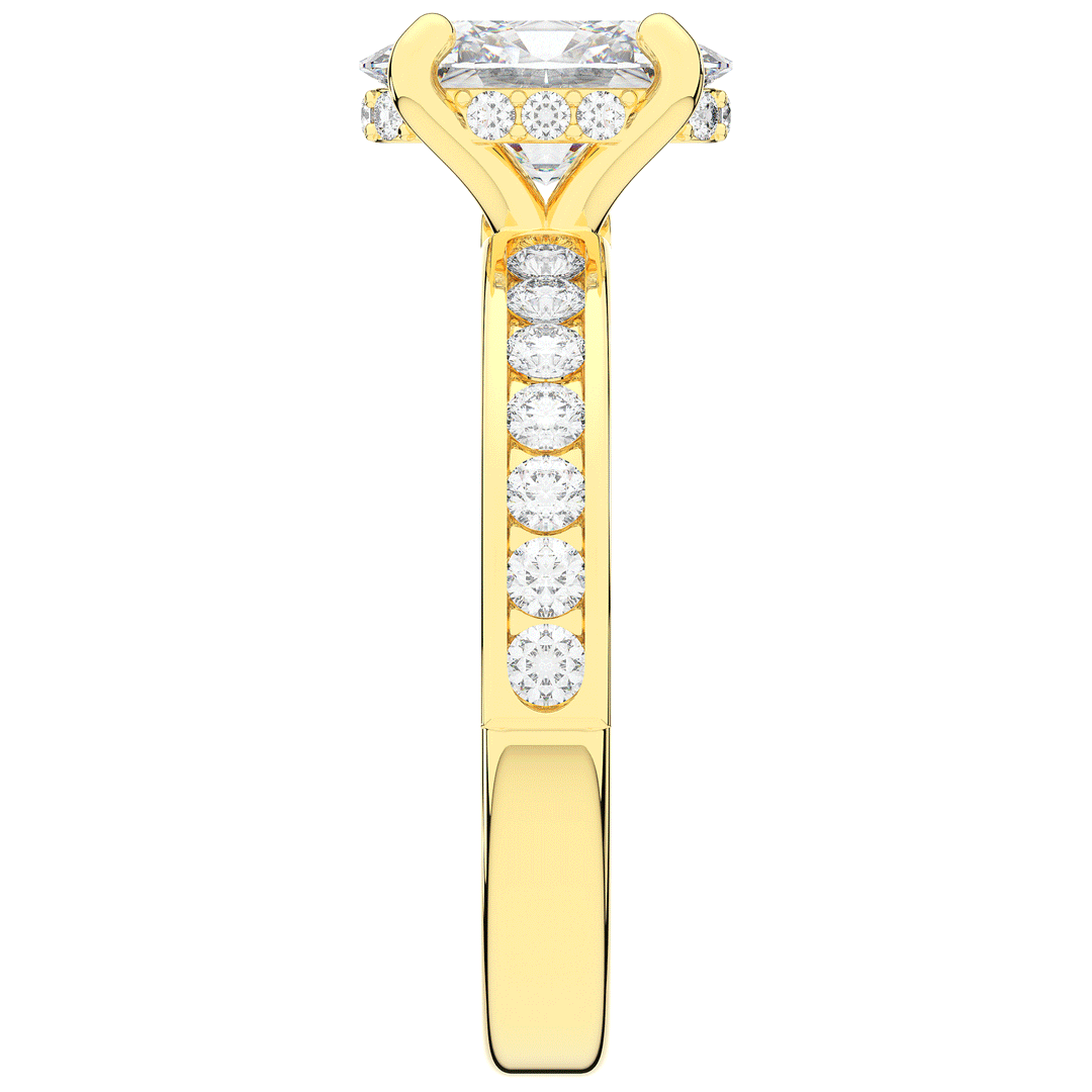 1.95CT.TW OVAL LAB DIAMOND UNDERHALO ENGAGEMENT RING - Nazarelle