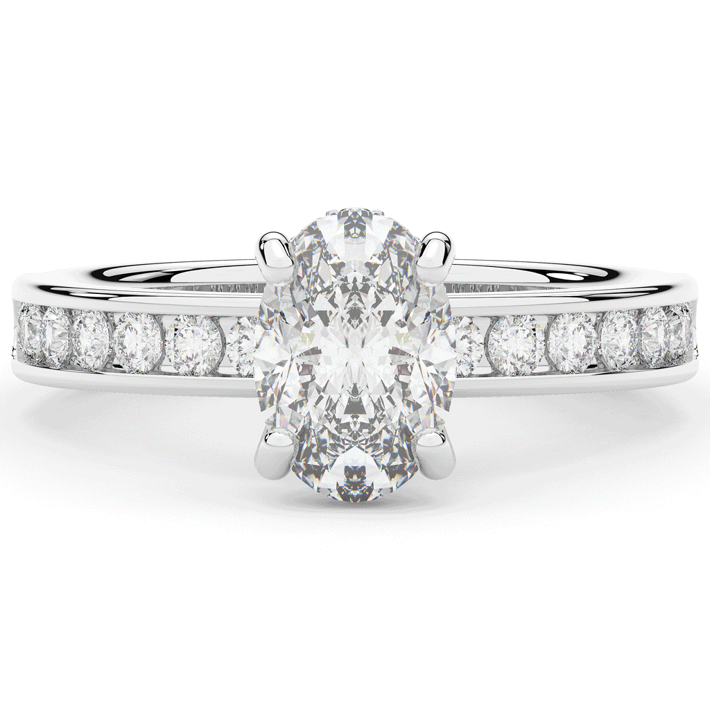 1.95CT.TW OVAL LAB DIAMOND UNDERHALO ENGAGEMENT RING - Nazarelle