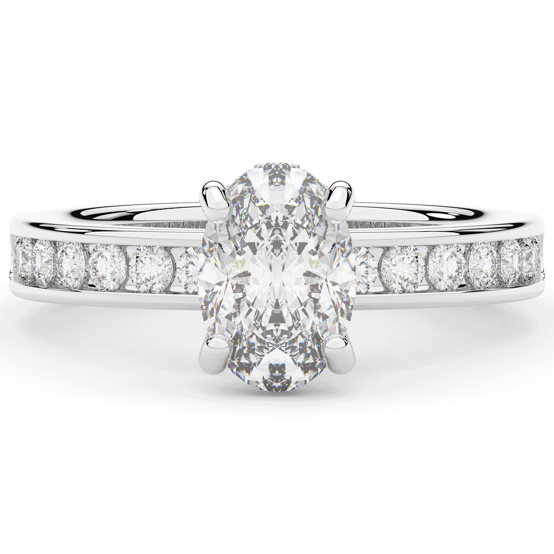 1.95CT.TW OVAL LAB DIAMOND UNDERHALO ENGAGEMENT RING - Nazarelle