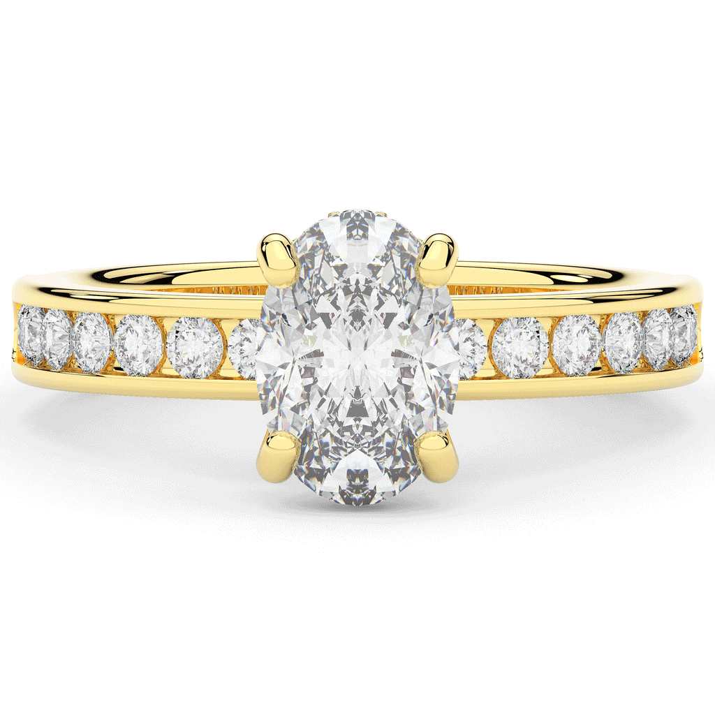 1.95CT.TW OVAL LAB DIAMOND UNDERHALO ENGAGEMENT RING - Nazarelle