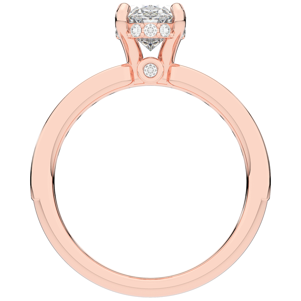 1.95CT.TW OVAL LAB DIAMOND UNDERHALO ENGAGEMENT RING - Nazarelle