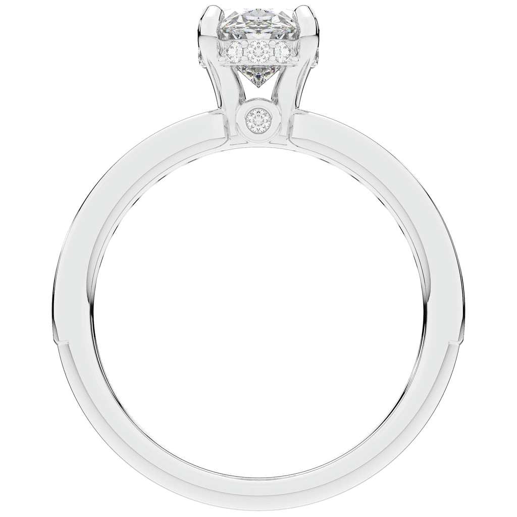 1.95CT.TW OVAL LAB DIAMOND UNDERHALO ENGAGEMENT RING - Nazarelle