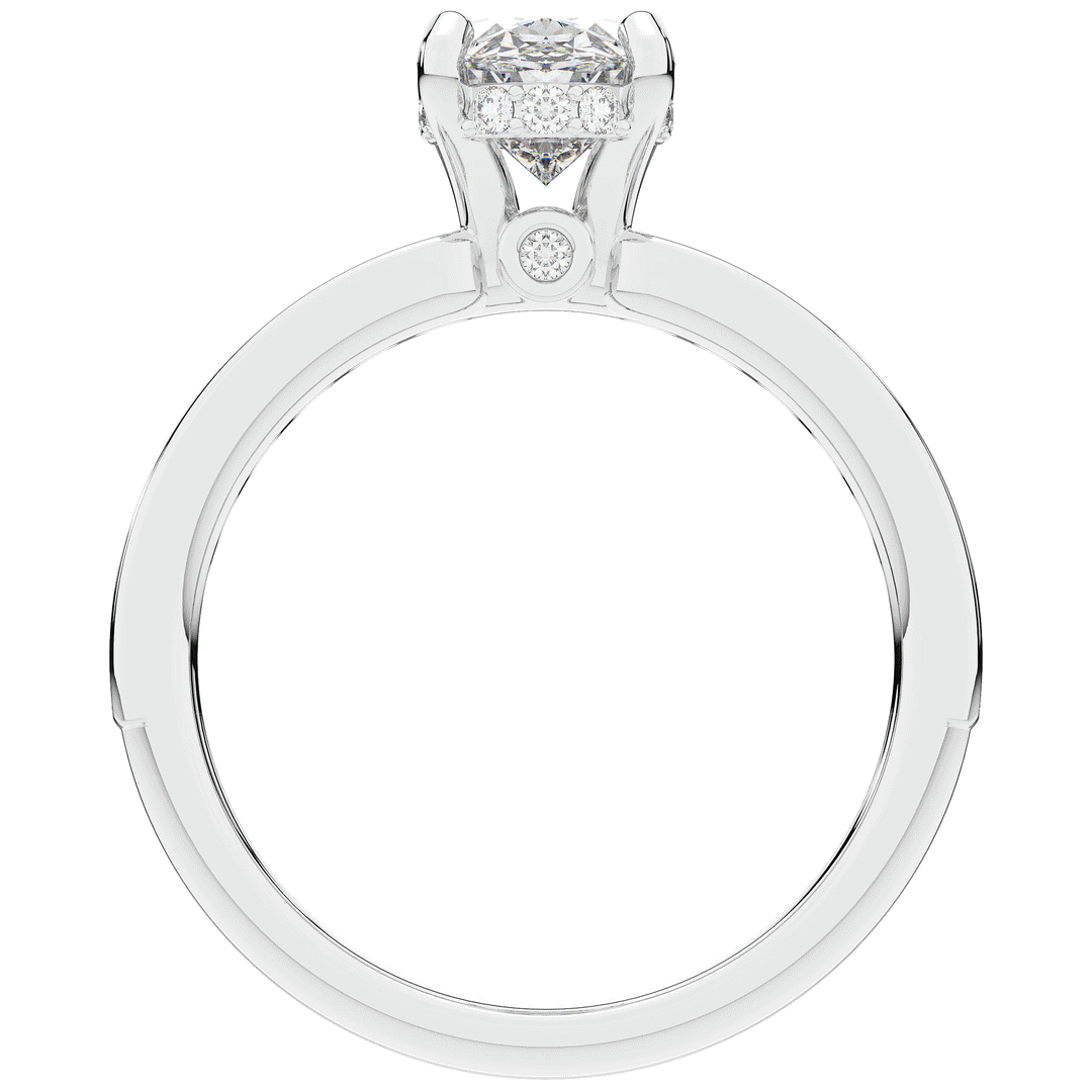 1.95CT.TW OVAL LAB DIAMOND UNDERHALO ENGAGEMENT RING - Nazarelle