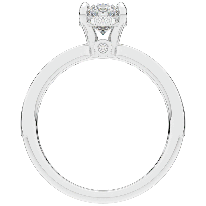 1.95CT.TW OVAL LAB DIAMOND UNDERHALO ENGAGEMENT RING - Nazarelle