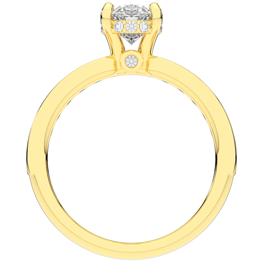 1.95CT.TW OVAL LAB DIAMOND UNDERHALO ENGAGEMENT RING - Nazarelle
