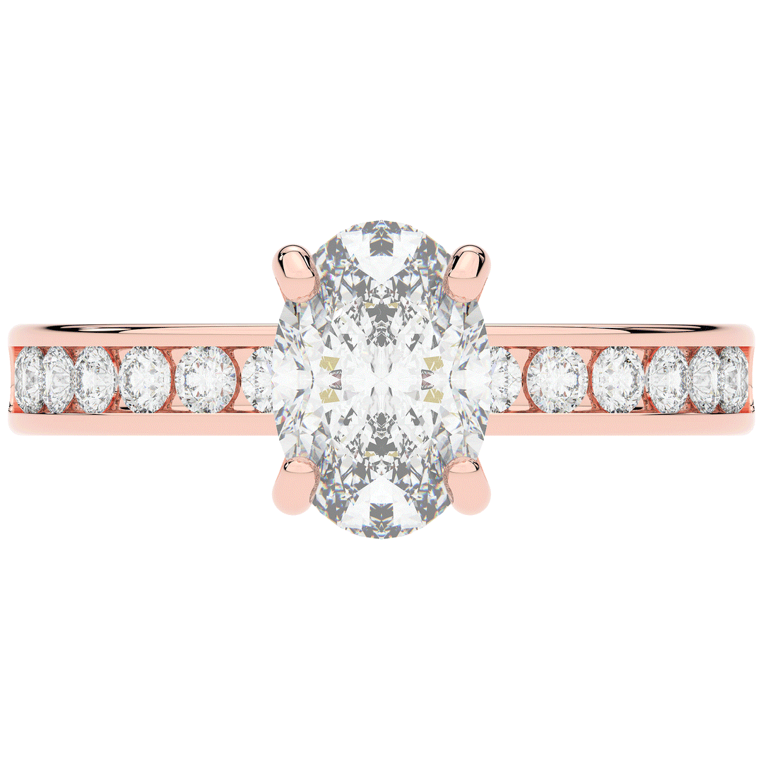 1.95CT.TW OVAL LAB DIAMOND UNDERHALO ENGAGEMENT RING - Nazarelle