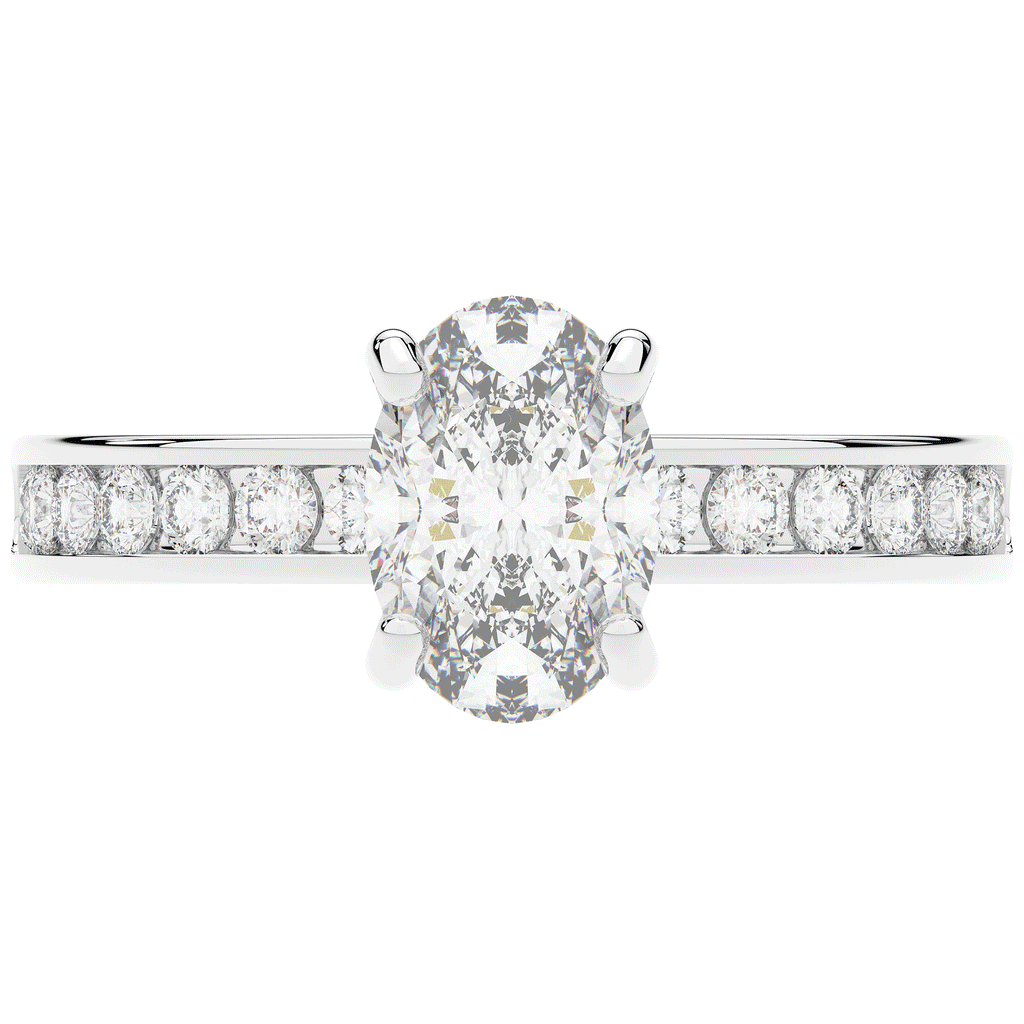 1.95CT.TW OVAL LAB DIAMOND UNDERHALO ENGAGEMENT RING - Nazarelle