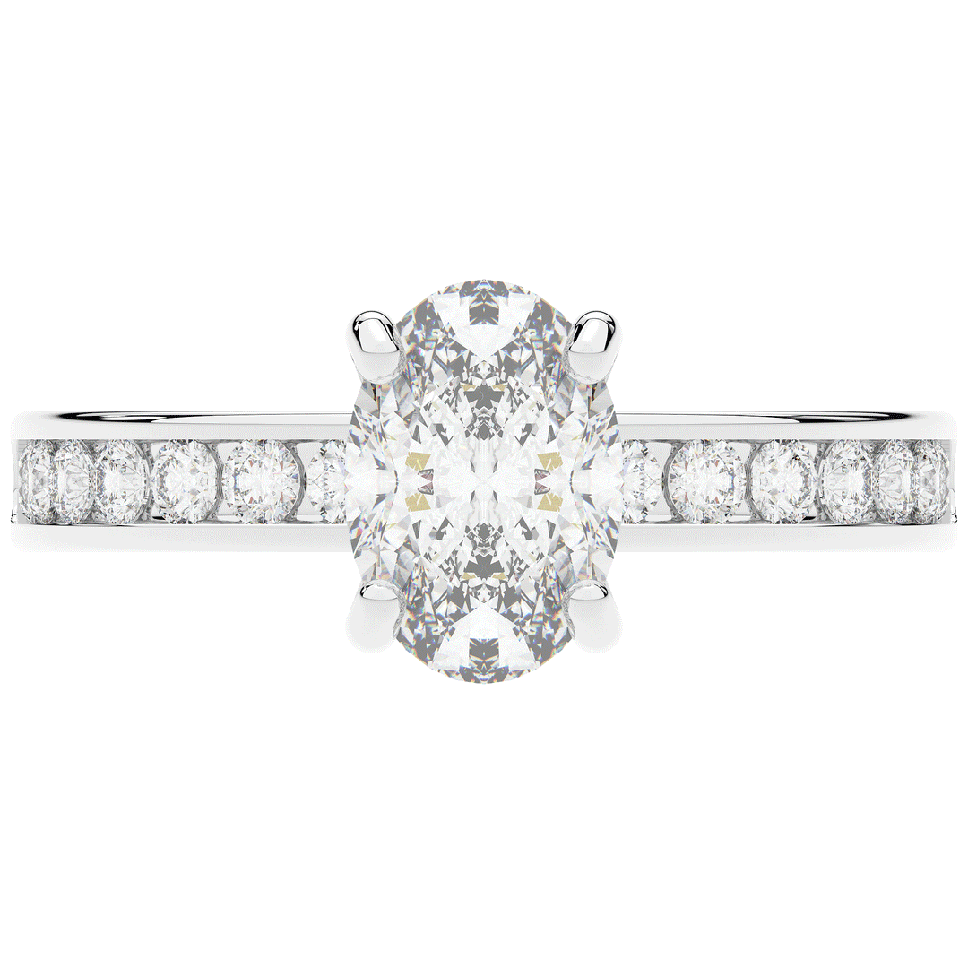 1.95CT.TW OVAL LAB DIAMOND UNDERHALO ENGAGEMENT RING - Nazarelle