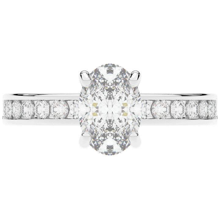 1.95CT.TW OVAL LAB DIAMOND UNDERHALO ENGAGEMENT RING - Nazarelle