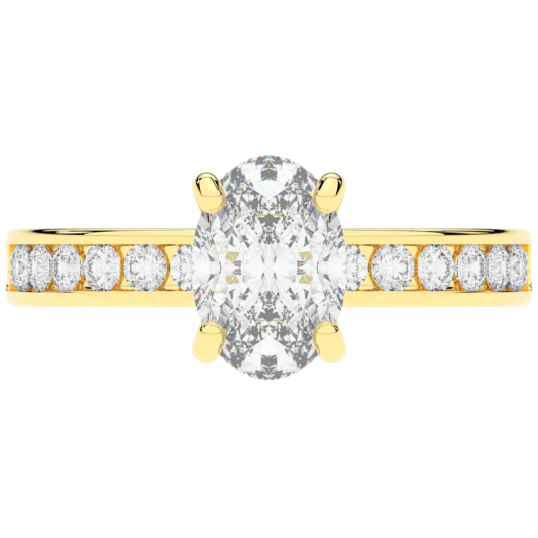 1.95CT.TW OVAL LAB DIAMOND UNDERHALO ENGAGEMENT RING - Nazarelle