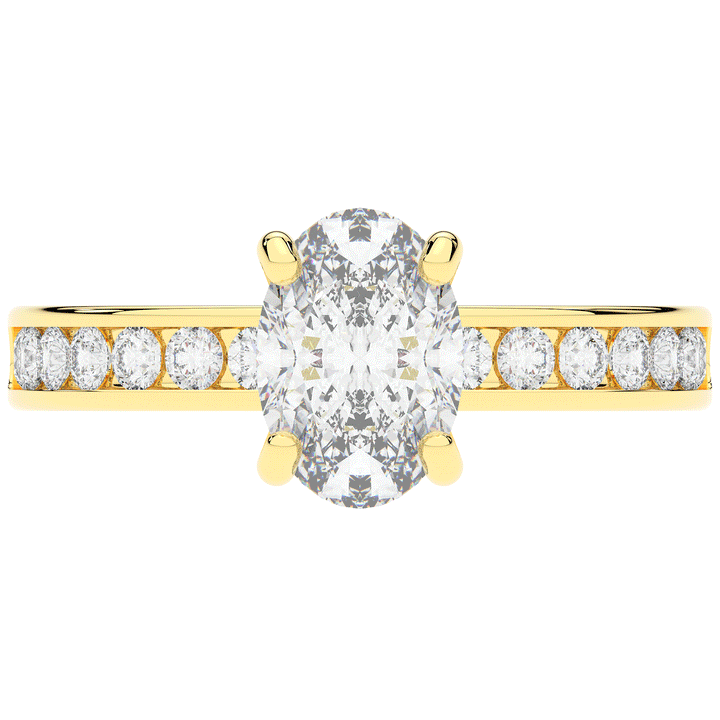 1.95CT.TW OVAL LAB DIAMOND UNDERHALO ENGAGEMENT RING - Nazarelle