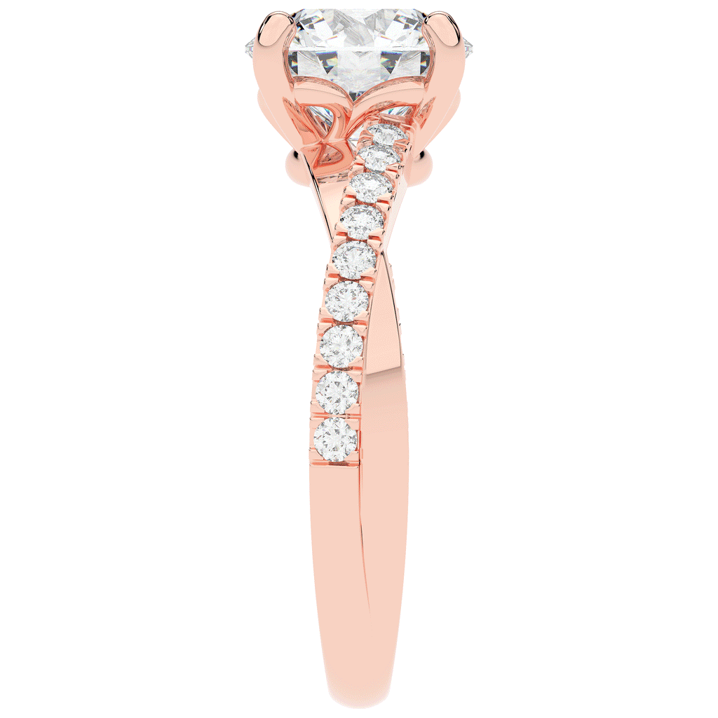 2.20CT.TW ROUND LAB DIAMOND TWISTBAND ENGAGEMENT RING - Nazarelle