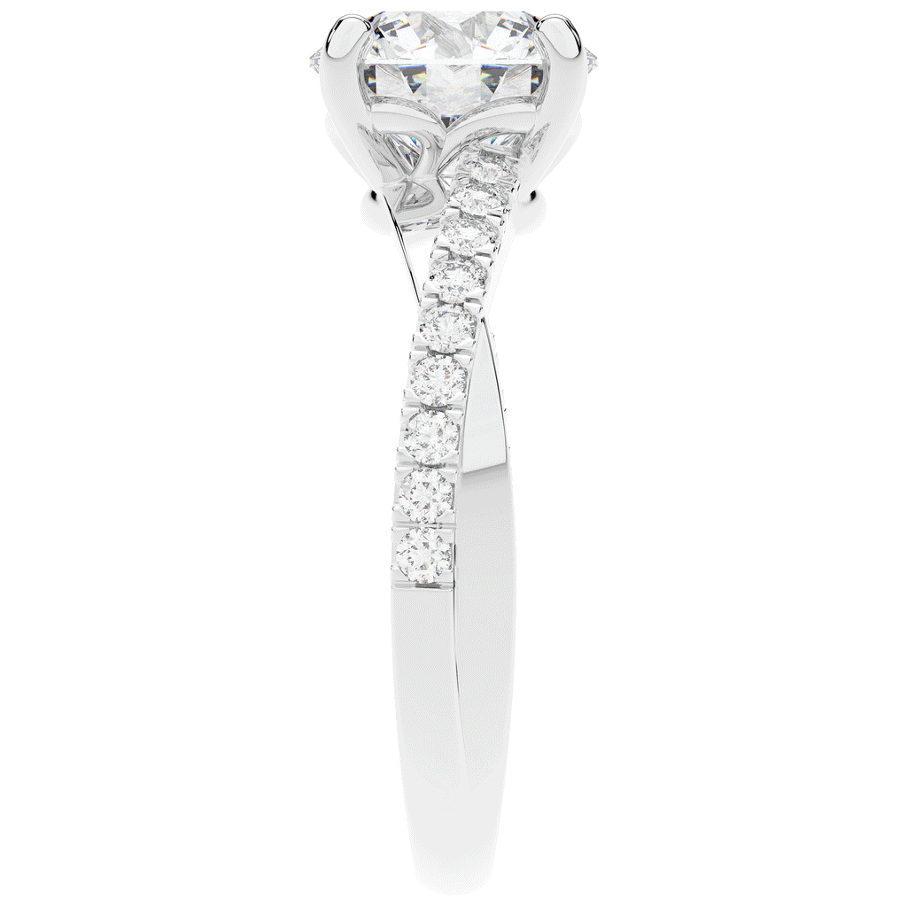 2.20CT.TW ROUND LAB DIAMOND TWISTBAND ENGAGEMENT RING - Nazarelle