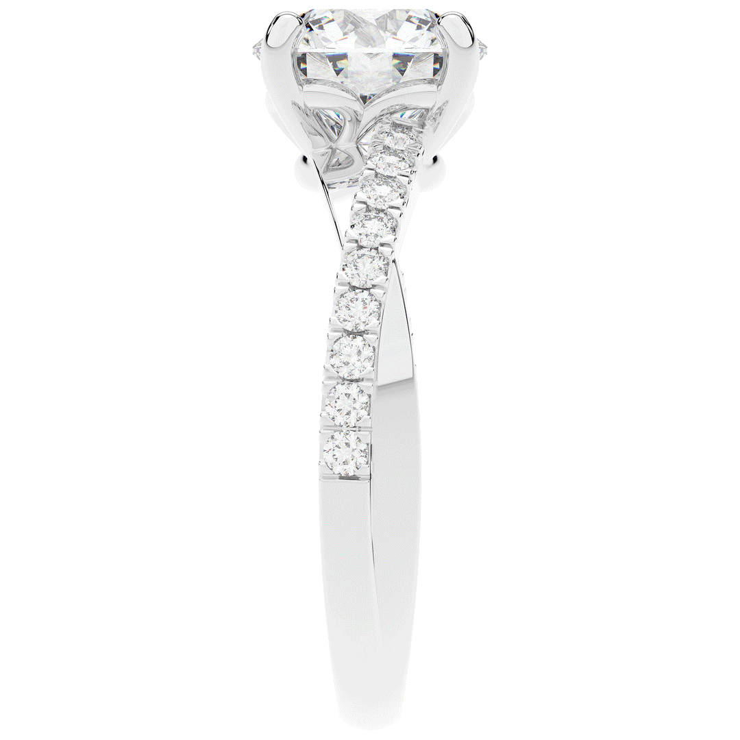 2.20CT.TW ROUND LAB DIAMOND TWISTBAND ENGAGEMENT RING - Nazarelle