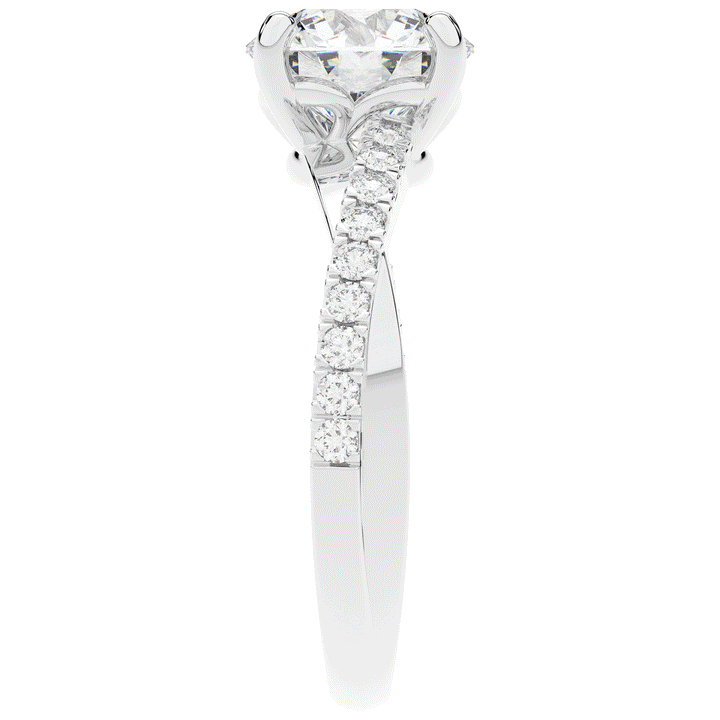 2.20CT.TW ROUND LAB DIAMOND TWISTBAND ENGAGEMENT RING - Nazarelle