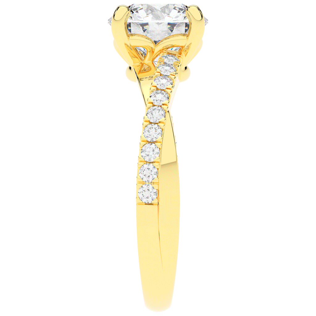 2.20CT.TW ROUND LAB DIAMOND TWISTBAND ENGAGEMENT RING - Nazarelle
