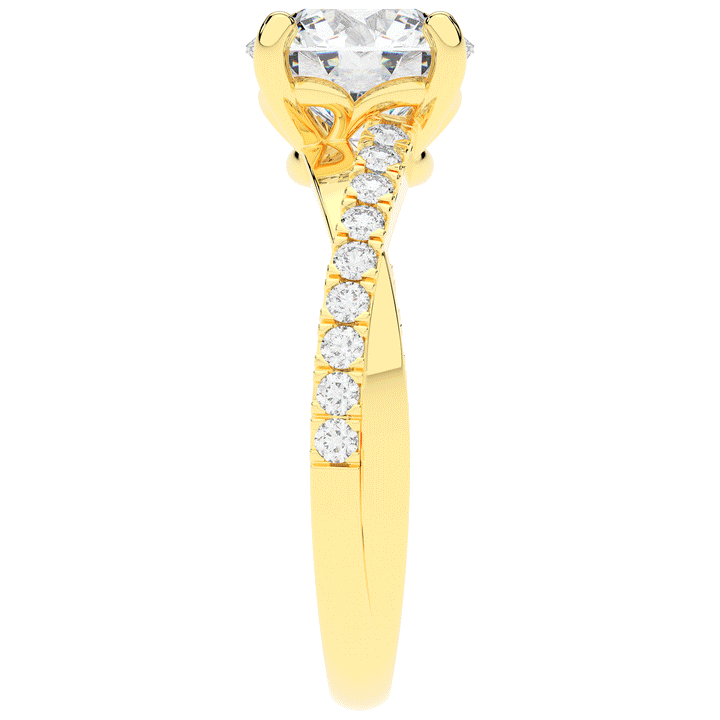 2.20CT.TW ROUND LAB DIAMOND TWISTBAND ENGAGEMENT RING - Nazarelle