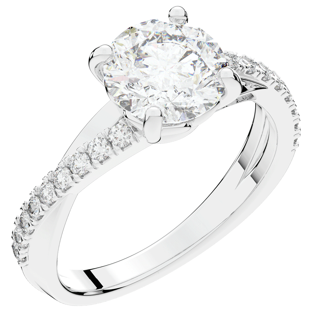 2.20CT.TW ROUND LAB DIAMOND TWISTBAND ENGAGEMENT RING - Nazarelle