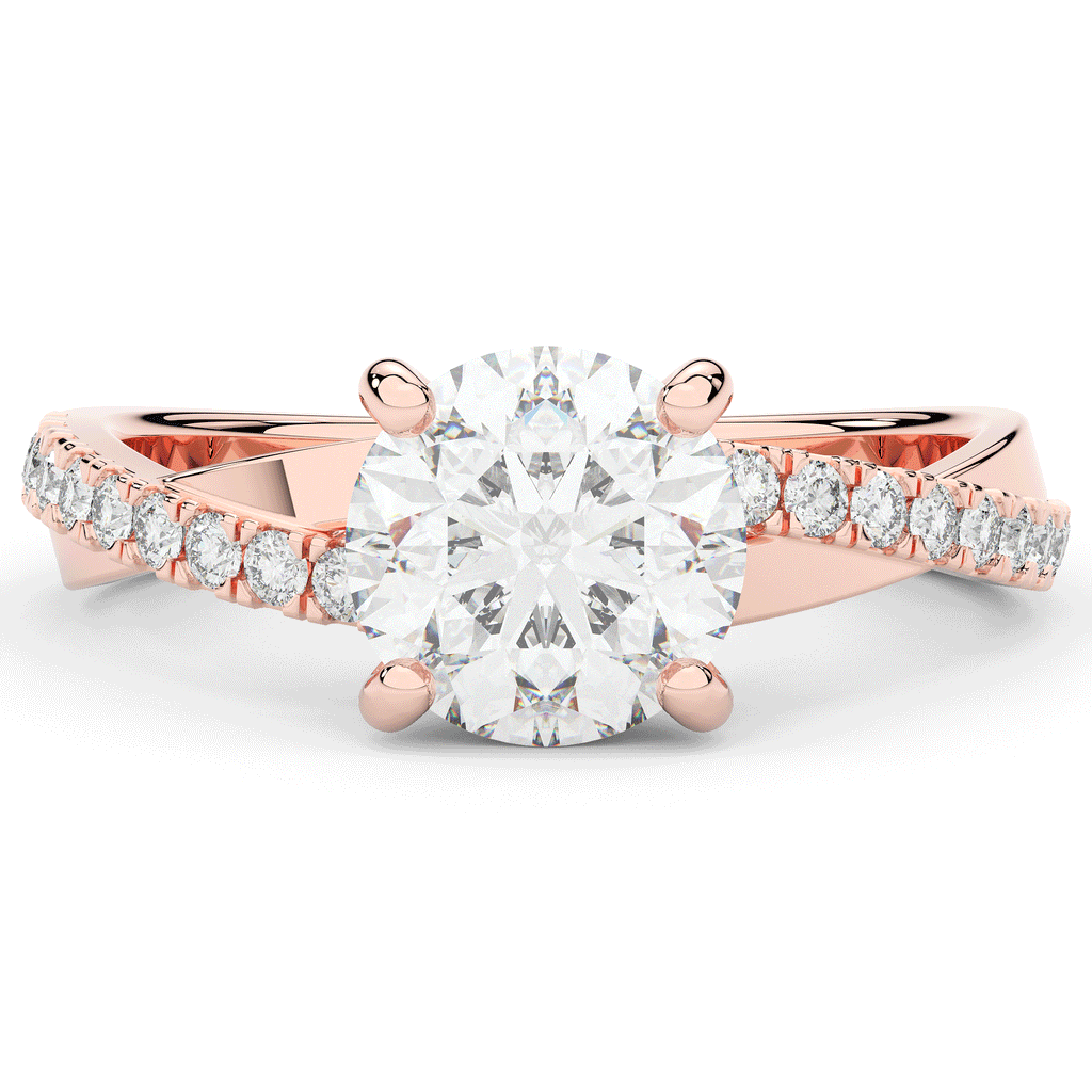 2.20CT.TW ROUND LAB DIAMOND TWISTBAND ENGAGEMENT RING - Nazarelle