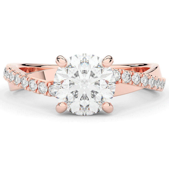 2.20CT.TW ROUND LAB DIAMOND TWISTBAND ENGAGEMENT RING - Nazarelle