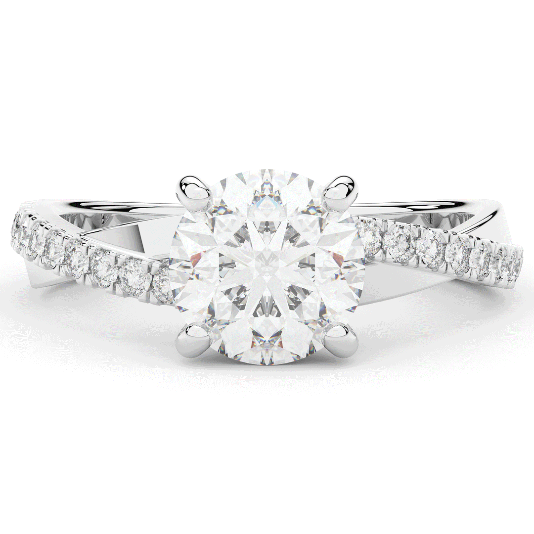 2.20CT.TW ROUND LAB DIAMOND TWISTBAND ENGAGEMENT RING - Nazarelle