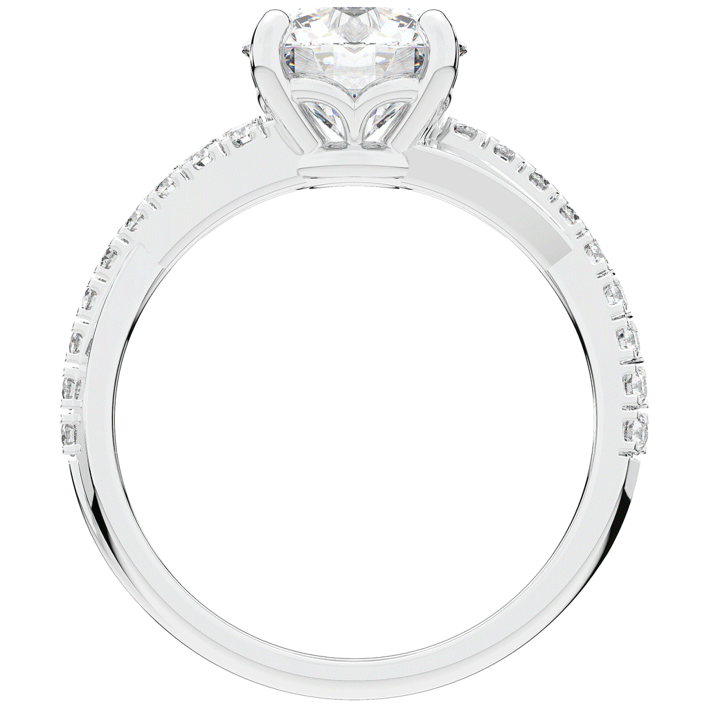 2.20CT.TW ROUND LAB DIAMOND TWISTBAND ENGAGEMENT RING - Nazarelle