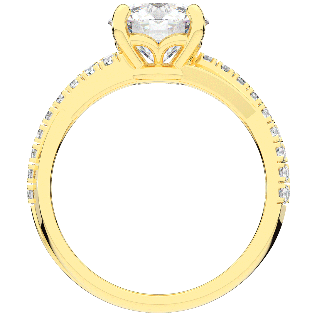2.20CT.TW ROUND LAB DIAMOND TWISTBAND ENGAGEMENT RING - Nazarelle