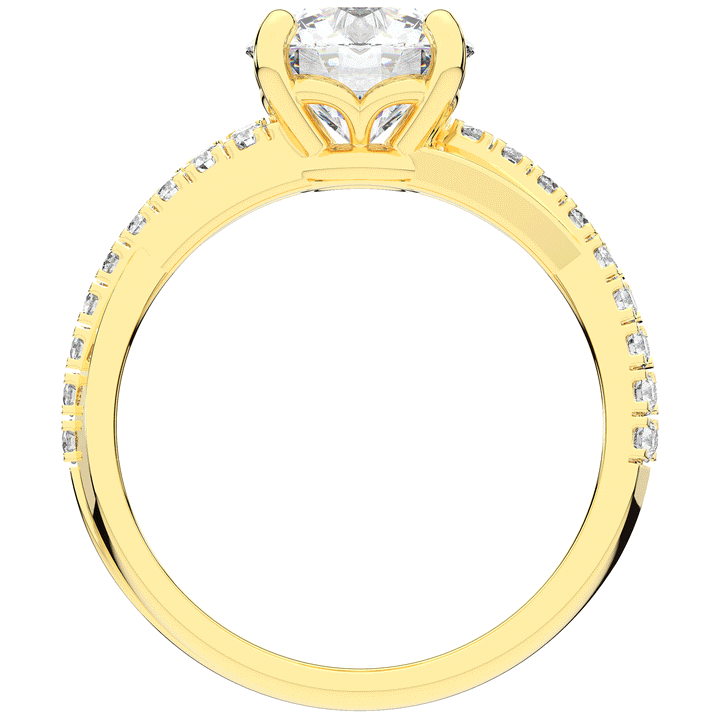 2.20CT.TW ROUND LAB DIAMOND TWISTBAND ENGAGEMENT RING - Nazarelle