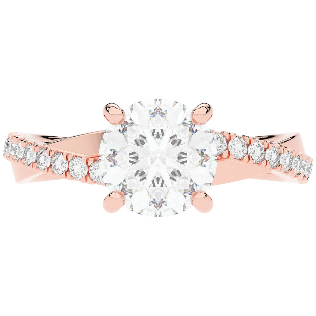 2.20CT.TW ROUND LAB DIAMOND TWISTBAND ENGAGEMENT RING - Nazarelle