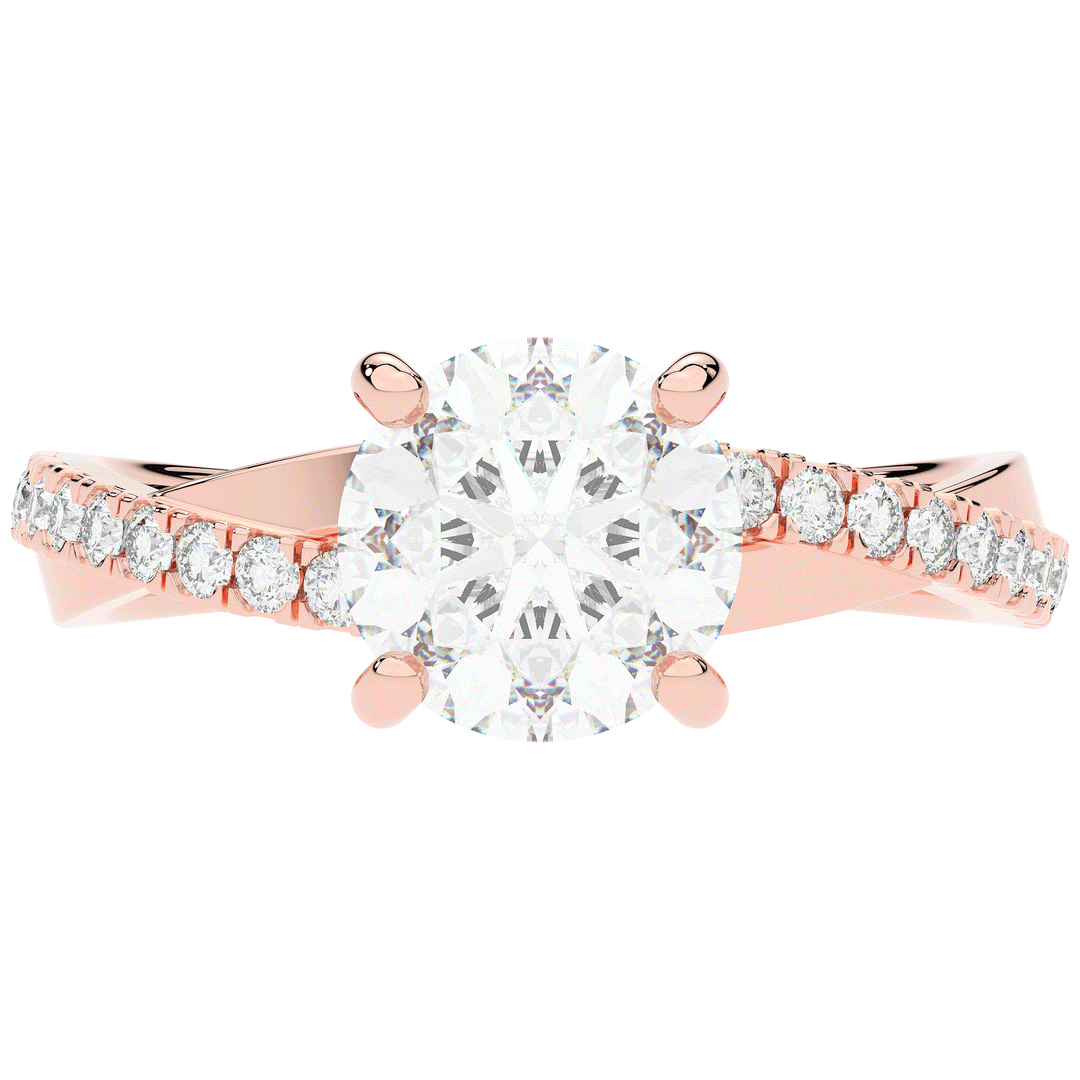 2.20CT.TW ROUND LAB DIAMOND TWISTBAND ENGAGEMENT RING - Nazarelle