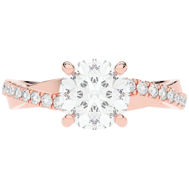 2.20CT.TW ROUND LAB DIAMOND TWISTBAND ENGAGEMENT RING - Nazarelle