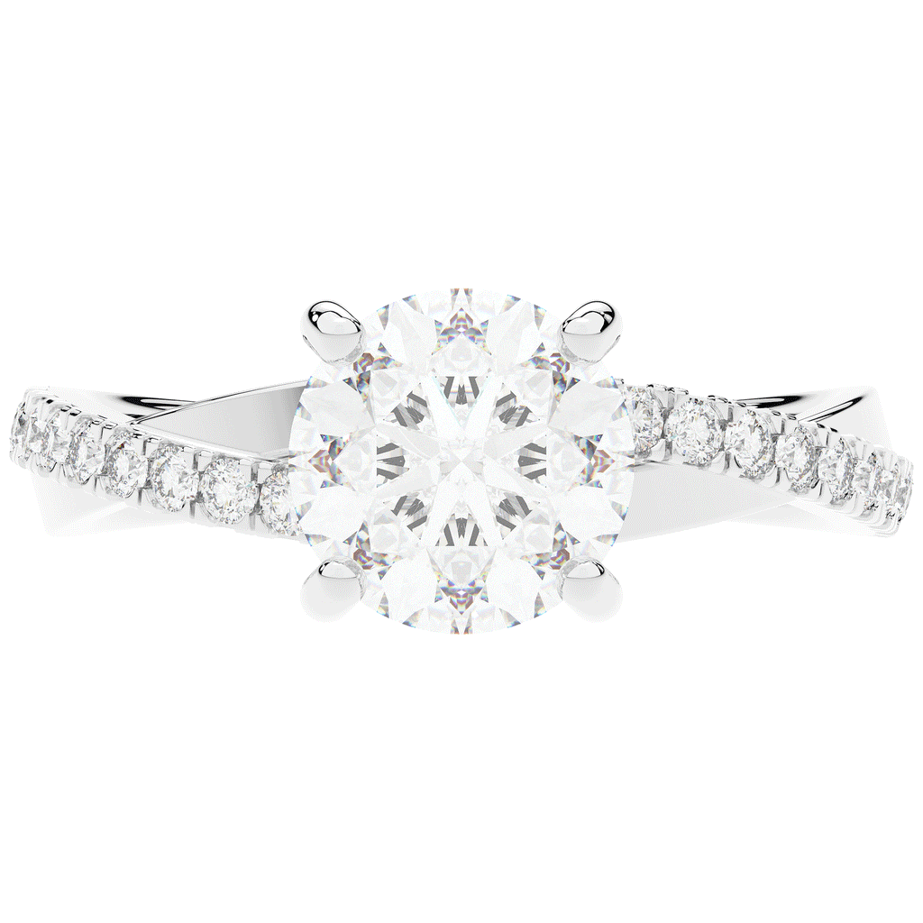 2.20CT.TW ROUND LAB DIAMOND TWISTBAND ENGAGEMENT RING - Nazarelle