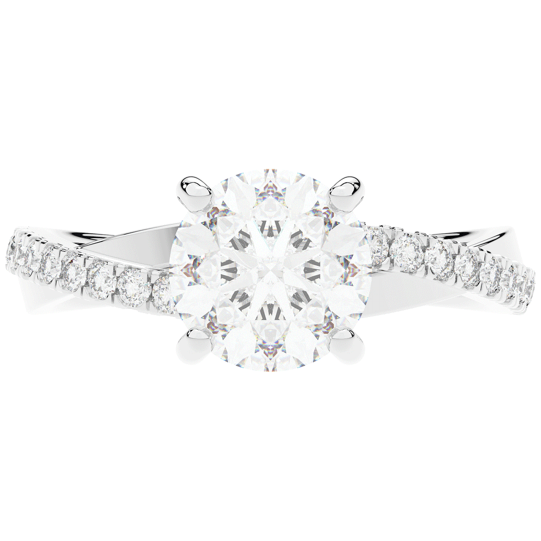 2.20CT.TW ROUND LAB DIAMOND TWISTBAND ENGAGEMENT RING - Nazarelle