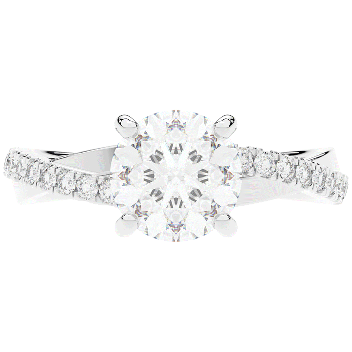 2.20CT.TW ROUND LAB DIAMOND TWISTBAND ENGAGEMENT RING - Nazarelle