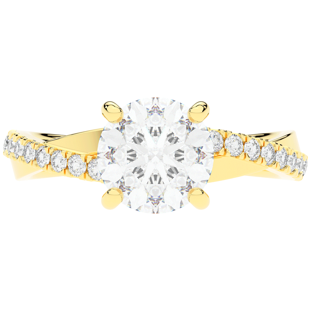 2.20CT.TW ROUND LAB DIAMOND TWISTBAND ENGAGEMENT RING - Nazarelle