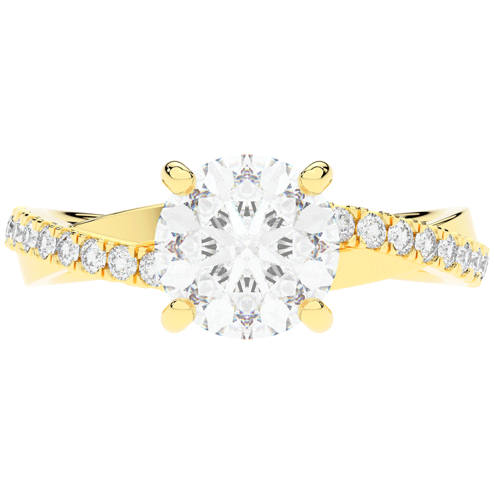 2.20CT.TW ROUND LAB DIAMOND TWISTBAND ENGAGEMENT RING - Nazarelle