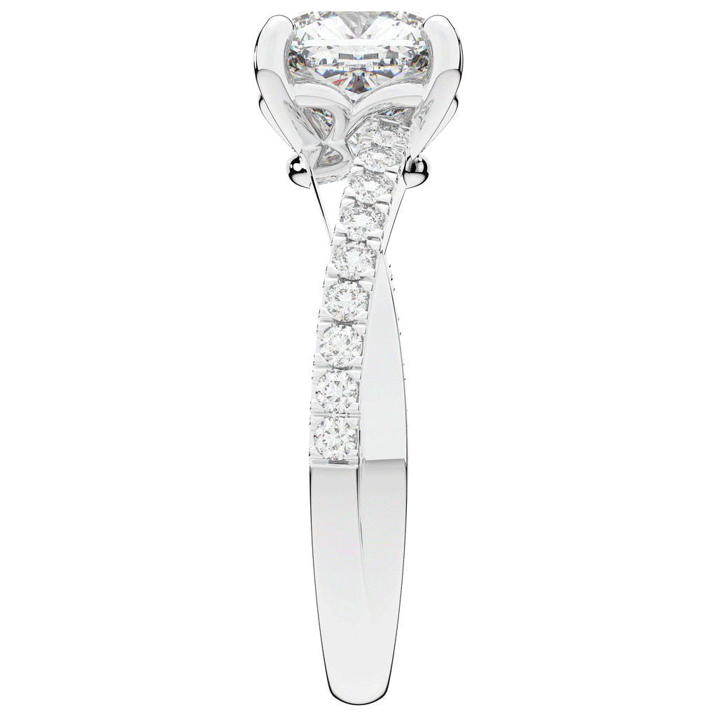 2.20CT.TW CUSHION LAB DIAMOND TWISTBAND ENGAGEMENT RING - Nazarelle