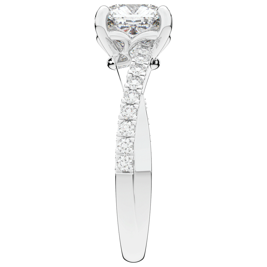 2.20CT.TW CUSHION LAB DIAMOND TWISTBAND ENGAGEMENT RING - Nazarelle