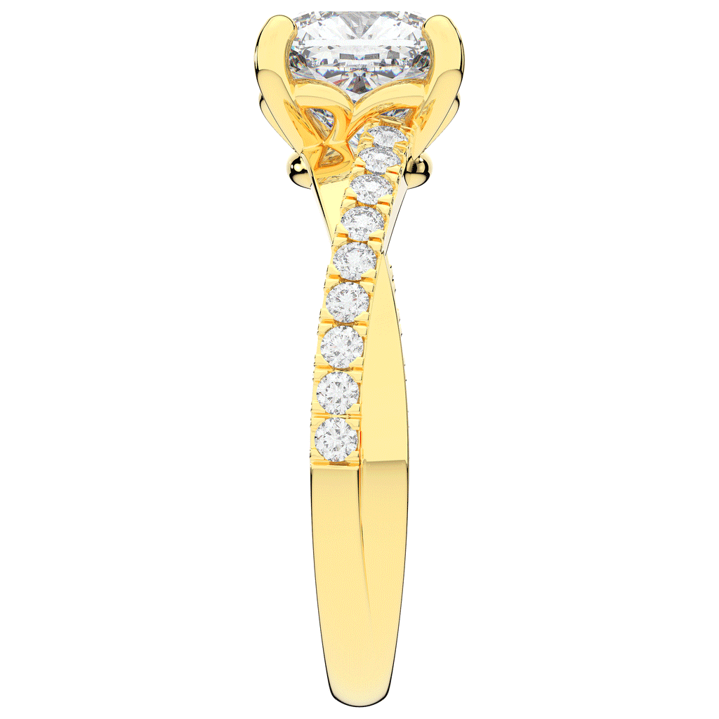 2.20CT.TW CUSHION LAB DIAMOND TWISTBAND ENGAGEMENT RING - Nazarelle
