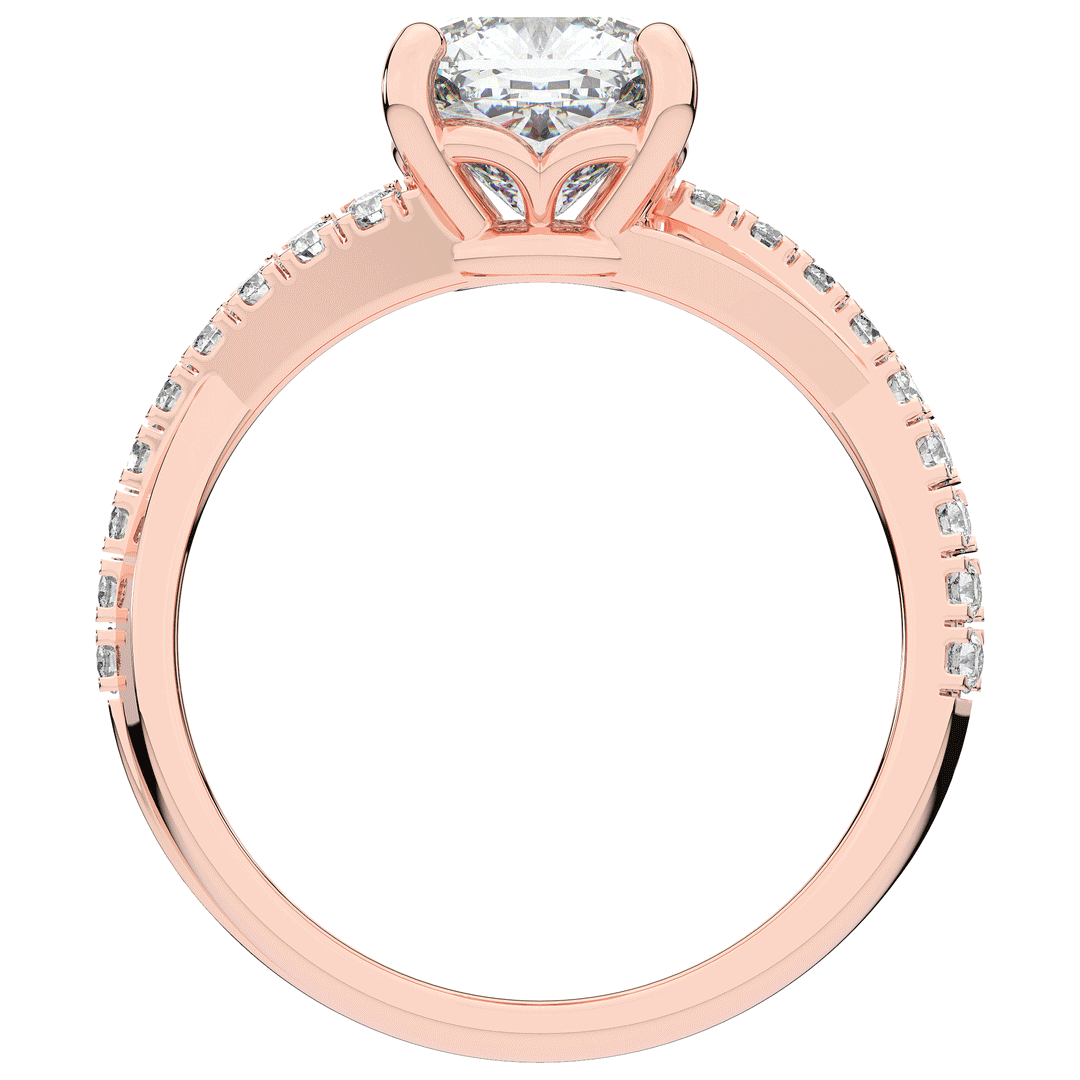 2.20CT.TW CUSHION LAB DIAMOND TWISTBAND ENGAGEMENT RING - Nazarelle
