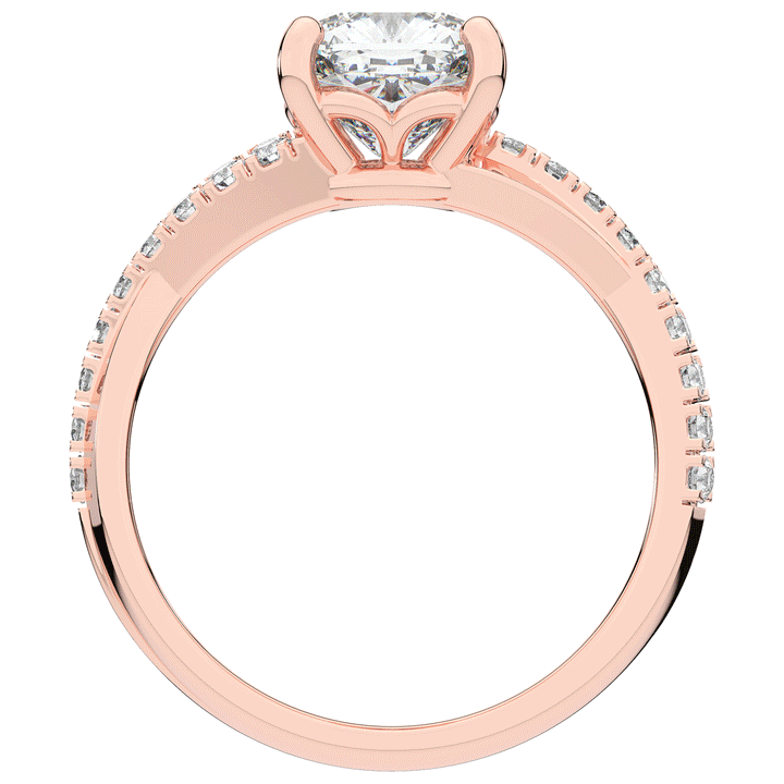 2.20CT.TW CUSHION LAB DIAMOND TWISTBAND ENGAGEMENT RING - Nazarelle