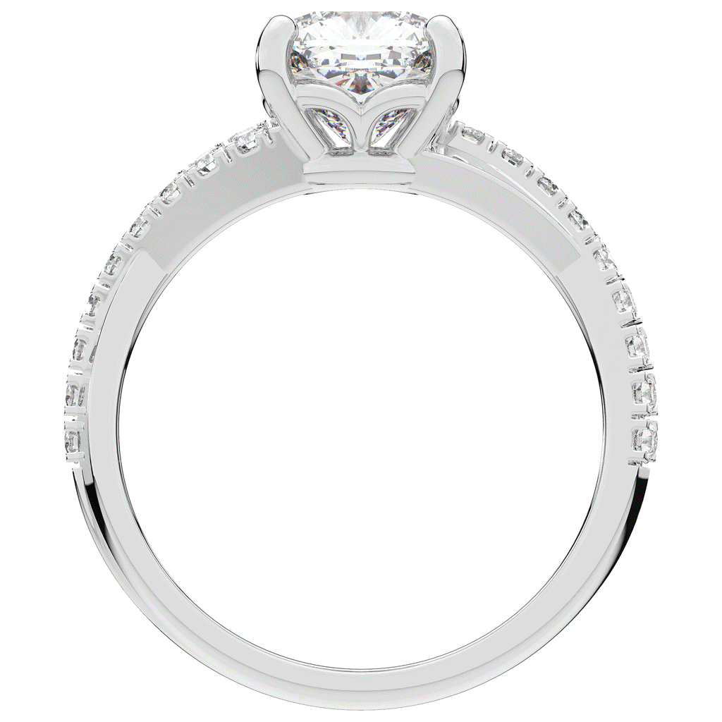 2.20CT.TW CUSHION LAB DIAMOND TWISTBAND ENGAGEMENT RING - Nazarelle