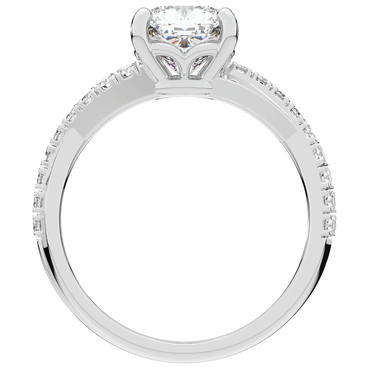 2.20CT.TW CUSHION LAB DIAMOND TWISTBAND ENGAGEMENT RING - Nazarelle