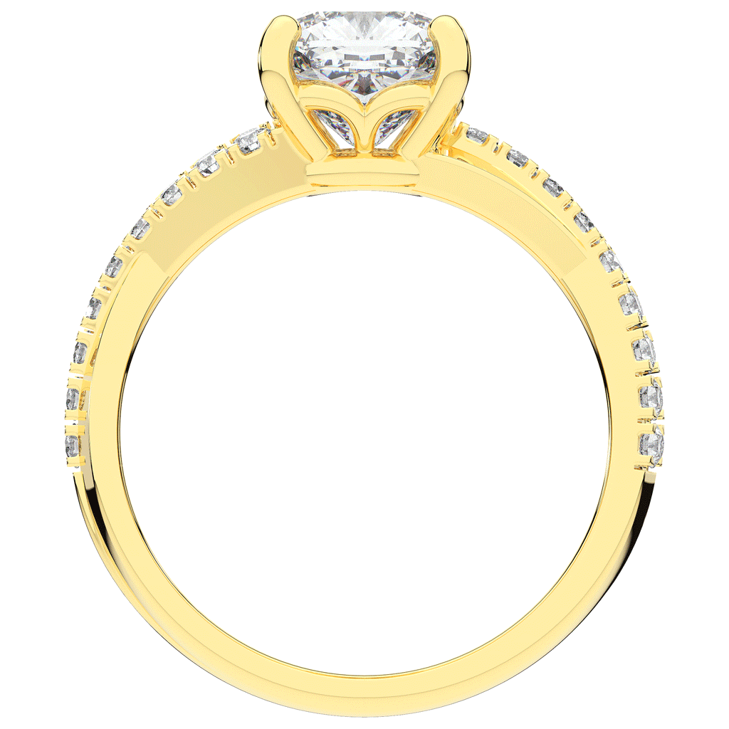 2.20CT.TW CUSHION LAB DIAMOND TWISTBAND ENGAGEMENT RING - Nazarelle