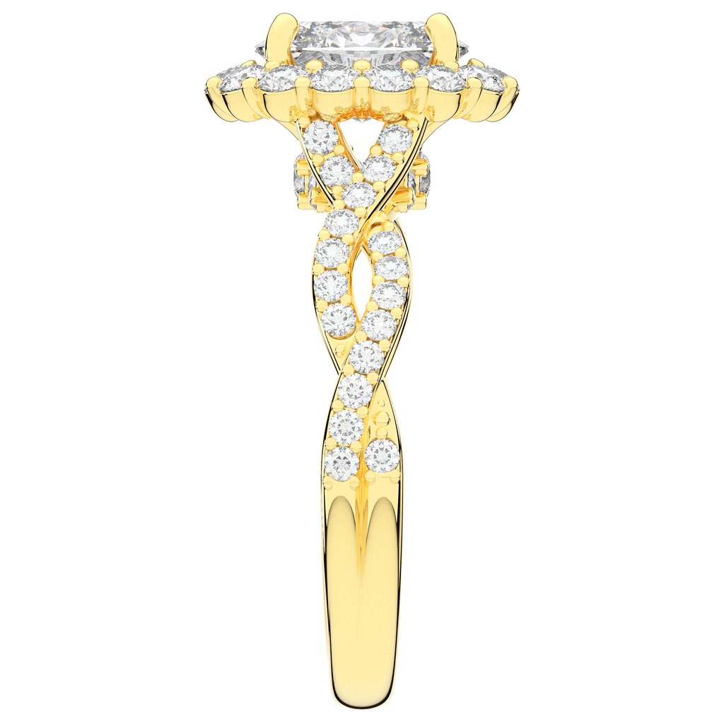 1.75CT.TW OVAL LAB DIAMOND HALO TWIST BAND ENGAGEMENT RING - Nazarelle