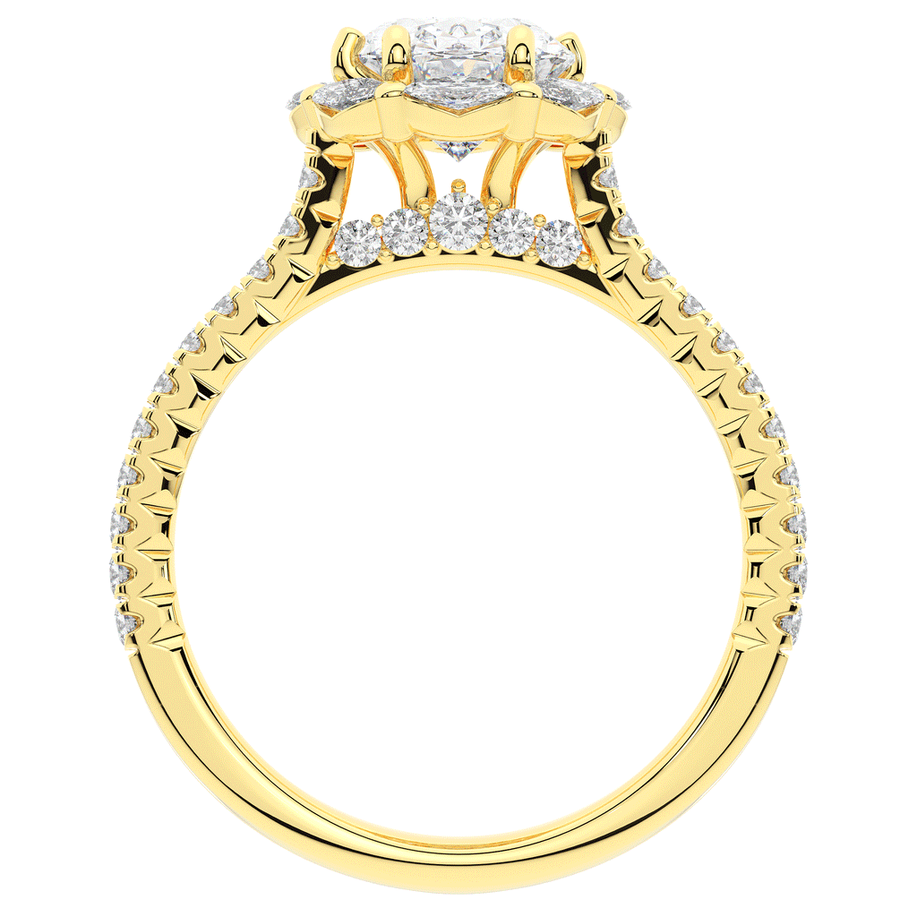 2.30CT.TW OVAL LAB DIAMOND HALO SPLIT SHANK ENGAGEMENT RING - Nazarelle