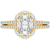 2.30CT.TW OVAL LAB DIAMOND HALO SPLIT SHANK ENGAGEMENT RING - Nazarelle