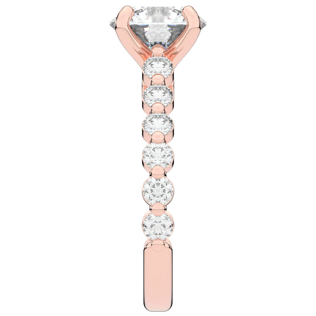 3.90CT.TW ROUND LAB DIAMOND ENGAGEMENT RING - Nazarelle