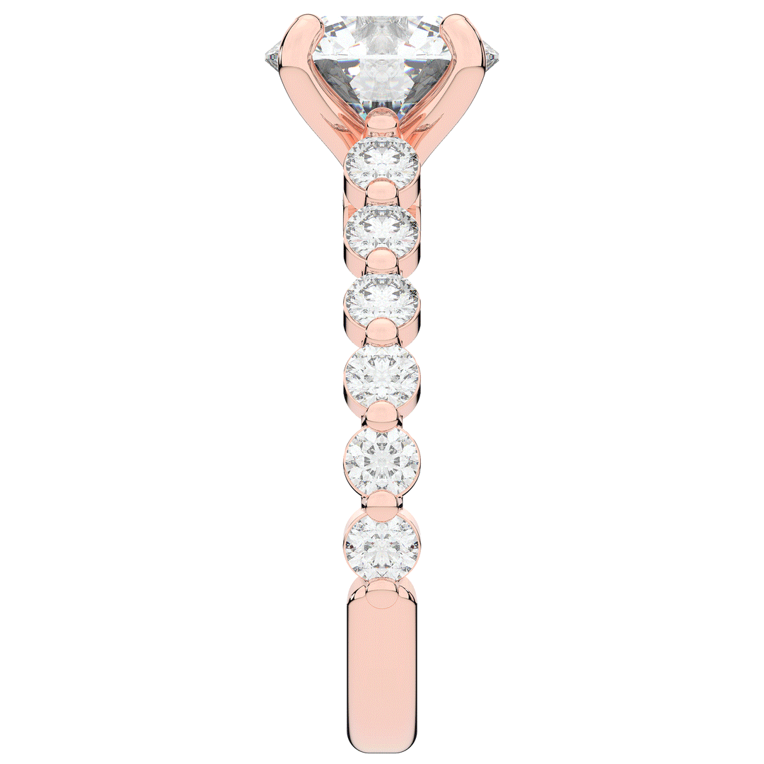 3.90CT.TW ROUND LAB DIAMOND ENGAGEMENT RING - Nazarelle